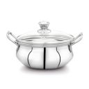 PANCA Stainless Steel Kadai with Lid 1.5 Litre |Steel kadhai for Cooking | Induction kadai | Multipurpose Handi for Serving | Kitchen Utensil (Set of 1, Silver)...