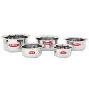 PANCA Stainless Steel Tope Set, Patila Set of 5, Cookware Set(0.8L,1L,1.4L,1.8L,2.2L, Gas Stove and Induction Compatible)...