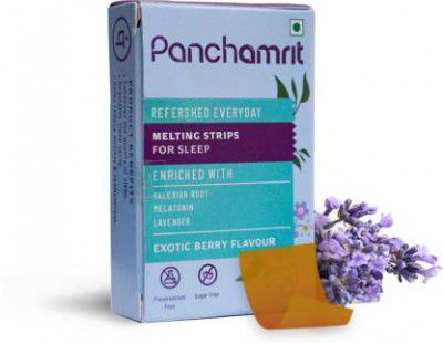 Panchamrit Melting Strip for Sleep I Promotes Sound Sleep I 30 Oral Strips, Berry Flavour (30 Tablets)