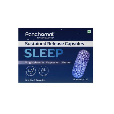 Panchamrit Sleep Sustained Release Capsule with 5mg Melatonin Sample Pack, 3 Caps