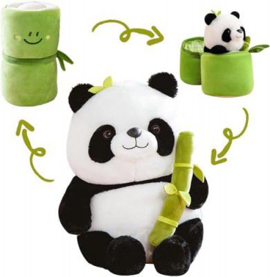 Panda Plush with Bamboo, Soft Panda in Bamboo Stuffed Animals Toy, Plushies Doll Gifts for Kids Girls Boys Birthday (Panda in Bamboo)