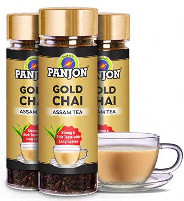 Panjon Gold Chai Assam Black Tea (3x50 Cups) 3 Jars