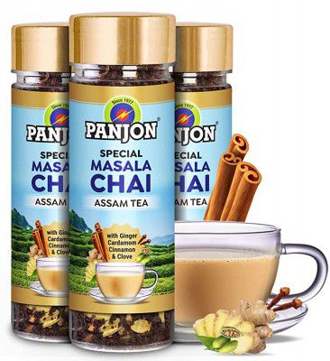 Panjon Special Masala Chai Assam Black Tea (3x50 Cups) 3 Jars