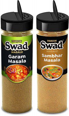 Panjon Swad Garam Masala & Sambhar Masala Spice Combo (2 big bottles) 200g