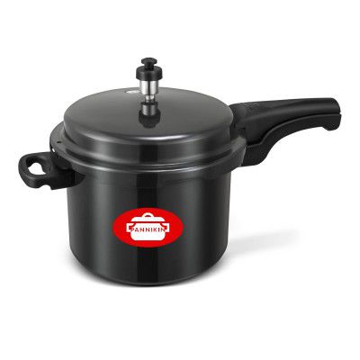 Pannikin Hard Anodised plus Pressure Cookers With Induction base (Black) ISI and BIS certified Pressure Cooker (5 Litre)