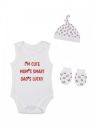 Pantaloons Baby Kids White Printed Rompers With Cap & Socks...