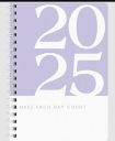 Papboo A5 2025 Hardcover Wiro Diary With Calendar - 80 GSM Paper, Ruled, 188 Pages, Purple, 1 pc...