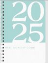 Papboo A5 2025 Hardcover Wiro Diary With Calendar: 80 GSM Paper, Ruled, 188 Pages, Tiffany, 1 pc...