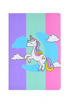 Papboo Ruled A5 Unicorn Soft Bound Notebook (Matte Finished Cover, 120 Pages, 80 GSM, Round Edges)