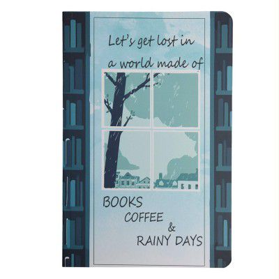 Papboo Unruled A5 Relatable New Books Coffee Rainiday, Soft Bound Notebook (Matte Finished Cover, 120 Pages, 80 GSM, Round Edges) Journal Diary