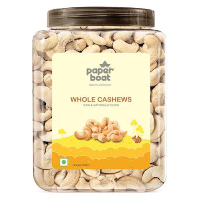 Paper Boat Whole Cashews, Natural & Premium, Value Pack, Reusable Jar 1 KG