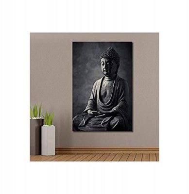 PAPER PLANE DESIGN Lord Buddha Sitting on Amitabh Pose Painting (Canvas, 90 cm x 0.1 cm x 60 cm)