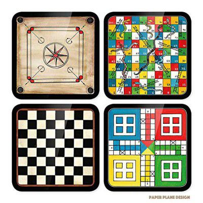 Paper Plane Design Tea Coaster Set Wooden Decorative Coasters Set. Home And Office Wooden Coaster Set (LUDO)