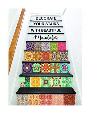 Paper Plane Design Tile Sticker Size 6 inch x 6 inch x 36 pcs - Multi Colour Design 24 (D)