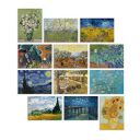 Paper Plane Design Van Gogh Wall Poster For Living room Bedroom Office Wall Decoration Set of 12 (29 X 21 cm)...