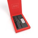 Paperkraft Expressions Gift Set - 1 Ceramic Roller ball Metal Pen with Gold trims 0.6 mm Stainless Steel Tip + 1 Stainless Steel Key Chain + 1 Free* Rakhi Band...