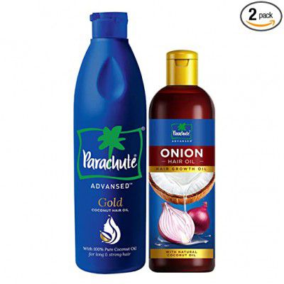 Parachute Advansed Onion Hair Oil - 200ml & Gold Coconut Hair Oil - 400ml