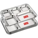 Parage 6 Pieces Stainless Steel 5 Restaurants, Family Use, Bhojan Thali (Silver)...