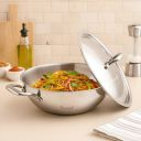 Parage Tripure Triply Stainless Steel Kadai with Lid 24cm, 2.6 LTR  (5 Years Warranty)...
