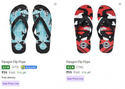 Paragon Flip Flops @ ₹99 (71% Off)