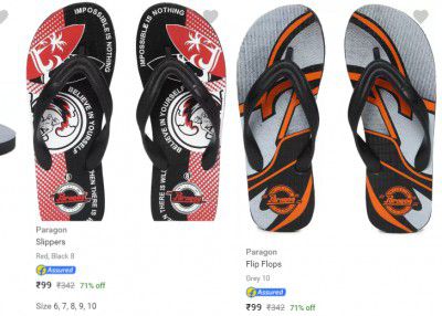 Paragon Slippers & Flip Flops at ₹99
