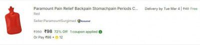 Paramount Pain Relief Backpain Stomachpain For Men And Women 1.75 L Hot Water Bag  (Red)