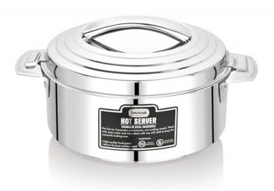 Paras Homeware Hot Server Steel Casserole|Food Grade | Easy to Carry | Easy to Store For Rice, Gravy, Curry|1800ml