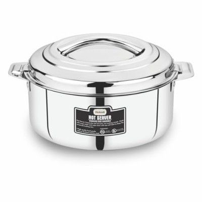 Paras Homeware Hot Server Steel Casserole|Food Grade | Easy to Carry | Easy to Store For Rice, Gravy, Curry|3500ml