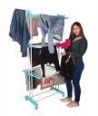 Parasnath Aqua 6 Layer Steel Clothes Drying Stand with Breaking Wheel System - Made in India...