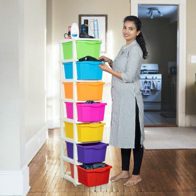 PARASNATH Boxo 7 Layer MultiColour, MultiPurpose Modular Drawer