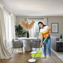 PARASNATH Bucker Square Lemon Colour Spin Mop with Big Wheels and Stainless Steel Wringer, Bucket Floor Cleaning and Mopping System,2 Microfiber Refills - Made in India - Launching Offer...