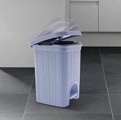 PARASNATH Rattan Design (Light Purple Colour) Pedal Dustbin 7 Litre Modern Lightweight Dustbin for Home and Office - Made In India (Small Size) 8inchX8inchX11inch (Actual Price 799)