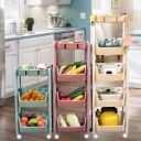 PARASNATH SKEP 4+1 Layer Fruit & Vegetable Basket Trolley Included 1 Dish Box Tray ,Plastic (Ivory)...