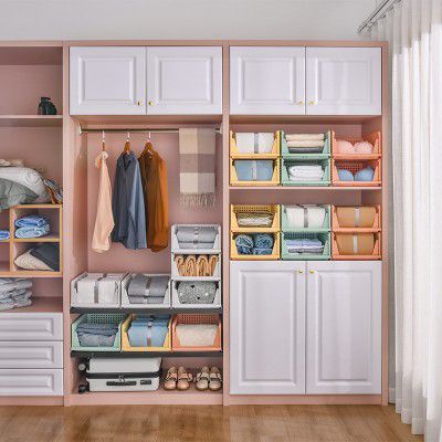 PARASNATH Stylera Wardrobe Organizer (Extra Large Size Pack of 3 Pieces Green Colour) Multi Purpose Organizers for Clothes, Storage Foldable & Stackable D-45.5xW-35xH-19.5cm Made In India