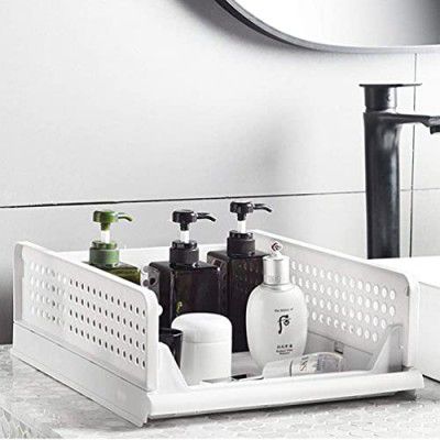 PARASNATH Stylera Wardrobe Organizer (Large Size Pack of 1 Piece White Colour) Multi Purpose Organizers for Clothes, Storage Foldable & Stackable D-45.5xW-35xH-15.5cm Made In India