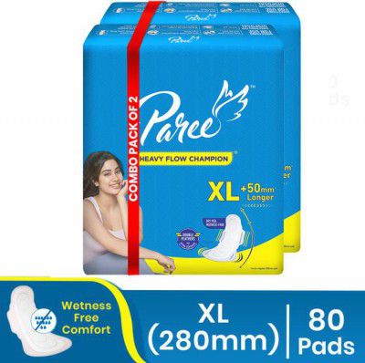 Paree Dry Feel XL with Leakage Protection & Quick Absorbption Sanitary Pad  (Pack of 80)