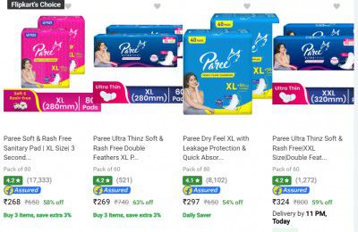 Paree Sanitary Pad Upto 65% Off
