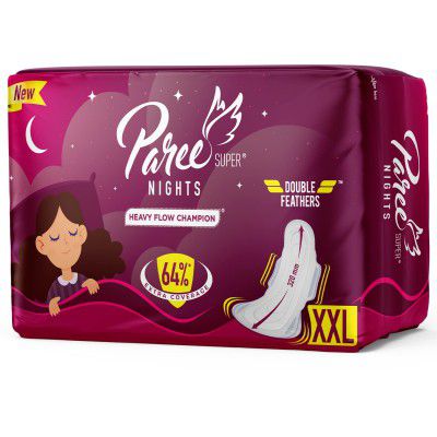 Paree Super Nights Sanitary Pads for Women (Trifold) | XXL-30 Pads