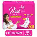 Paree Super Ultra Soft Feel Double Feathers Sanitary Pads for Women (Trifold)|XXL-60 Pads (Combo of 10)|Quick Absorbtion|Disposable Covers|Wide Coverage...