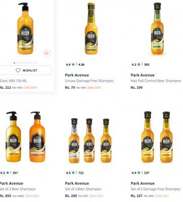 Park Avenue Avenue Shampoo Upto 70% Off