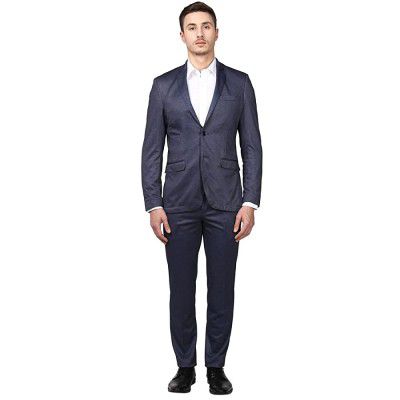 Park Avenue Medium Blue Regular Fit Polyester Blend Suit
