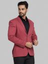PARK AVENUE Men Solid Single Breasted Formal Blazer (Red)...