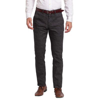 Park Avenue Men's Cotton Blend Print Pattern Neo Fit Flat Front Chinos