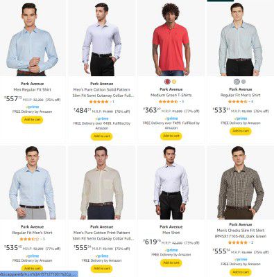 Park Avenue Men's Shirts Starts at ₹484 | Upto 80% Off