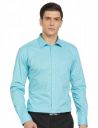 Park Avenue Men's Slim Fit Pure Cotton Full Sleeve Semi Cutaway Collar Print Pattern Petrol Formal Shirt...