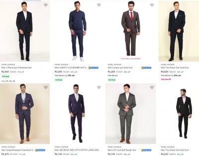 Upto 76% Off On Park Avenue Men's Suits
