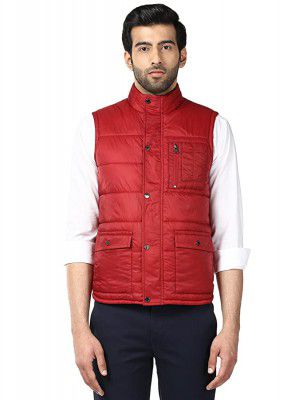 Park Avenue Red Regular Fit Outer Jacket