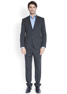 Park Avenue Solid Grey Coloured Terry Rayon Blend Suit