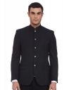 Park Avenue Solid Synthetic Fancy Blue Slim Fit Mandarin Full Sleeve Blazer...