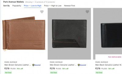 Park Avenue Wallets Start At ₹279/-